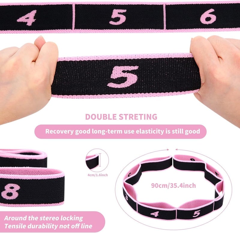 Aputue Yoga Stretching Strap with 8 Loops for Flexibility and Mobility - Image 2
