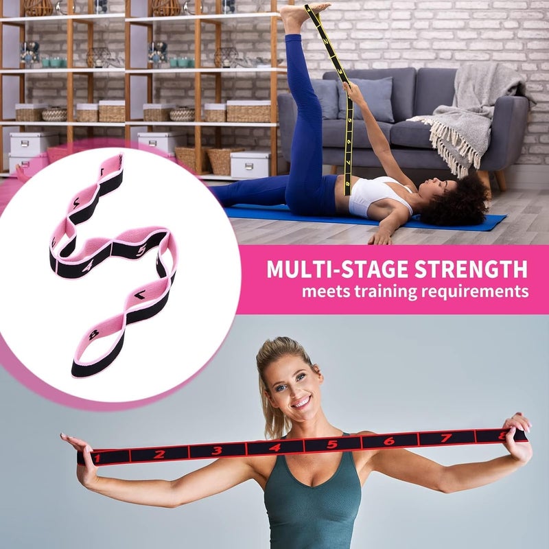 Aputue Yoga Stretching Strap with 8 Loops for Flexibility and Mobility - Image 4