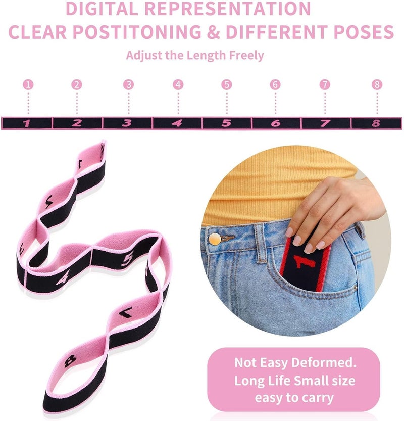 Aputue Yoga Stretching Strap with 8 Loops for Flexibility and Mobility - Image 3