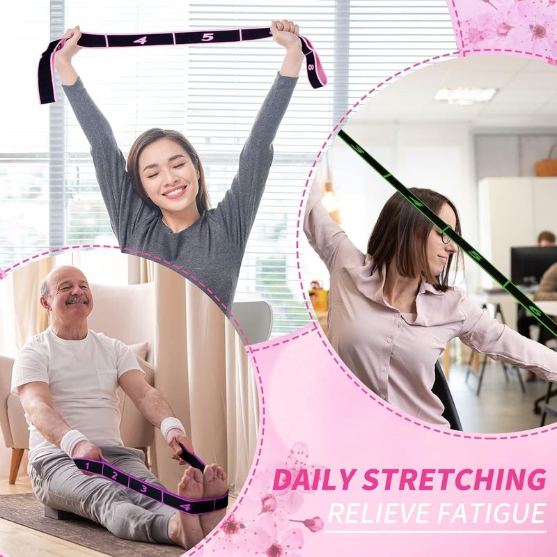 Aputue Yoga Stretching Strap with 8 Loops for Flexibility and Mobility - Image 5