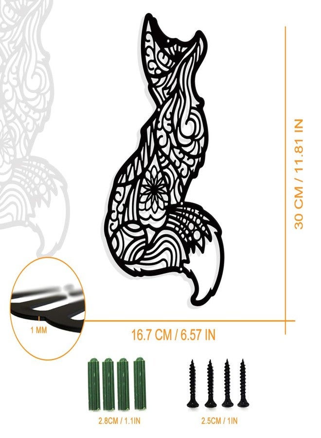 NBEADS Fox Metal Wall Art Decor, Black Wall Hanging Decor Silhouette Wall Art for Home Bedroom Living Room Garden Hotel Office Wall Christmas Festival Decoration Gift, 6.57×11.8" - Image 2