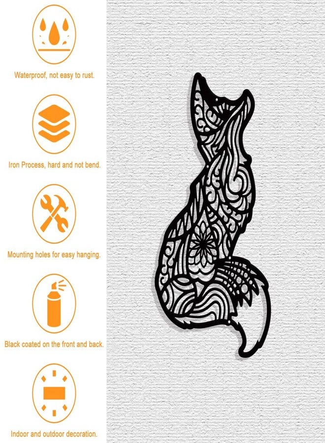 NBEADS Fox Metal Wall Art Decor, Black Wall Hanging Decor Silhouette Wall Art for Home Bedroom Living Room Garden Hotel Office Wall Christmas Festival Decoration Gift, 6.57×11.8" - Image 3