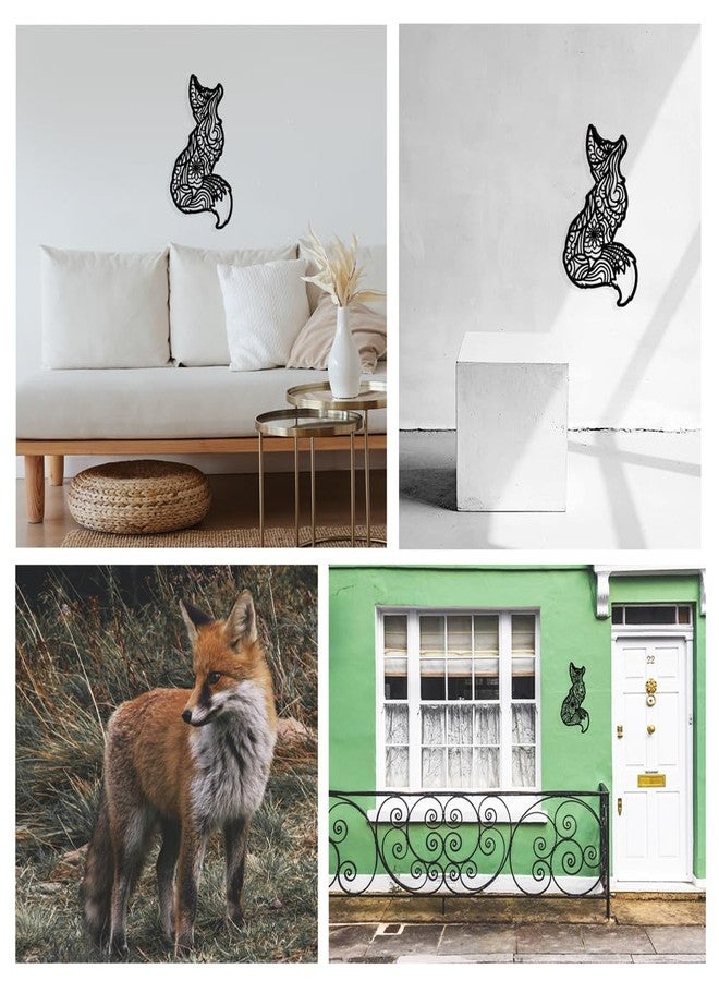 NBEADS Fox Metal Wall Art Decor, Black Wall Hanging Decor Silhouette Wall Art for Home Bedroom Living Room Garden Hotel Office Wall Christmas Festival Decoration Gift, 6.57×11.8" - Image 5