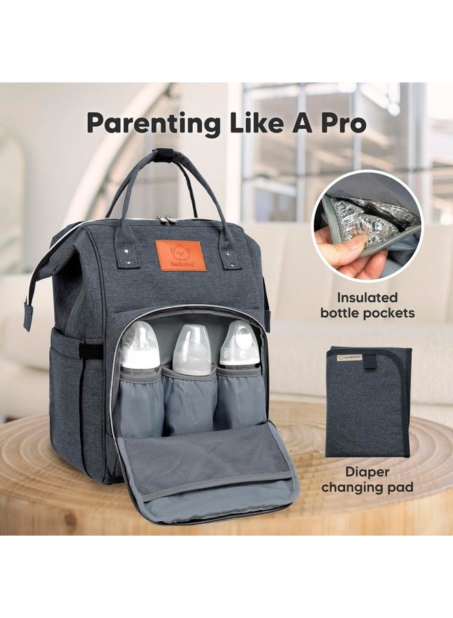 KeaBabies Baby Diaper Bag Backpack Baby Bag For Boys Girls Waterproof Multi Function Baby Backpack Large Diaper Bags For Baby Girl Baby Boy Travel Diaper Bag With Changing Pad (Mystic Gray) - Image 5