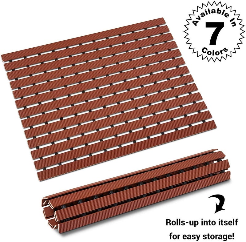 F fabsouk Premium Shower Mat Anti Slip, Striped Anti Skid for Bathroom, Stand up mat for Bath, Shower, Kitchen, Anti Bactirial, Machine Washable(1.5ft x 2ft) - Also Available in 5 Meter Roll - Image 5