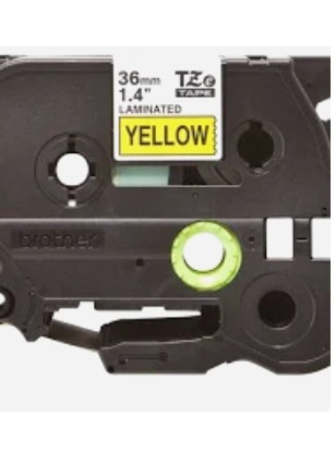 BROTHER COMPATIBLE 36 MM BLACK ON YELLOW LABEL TAPE FOR BROTHER LABEL PRINTERS Tze-661 - Image 2