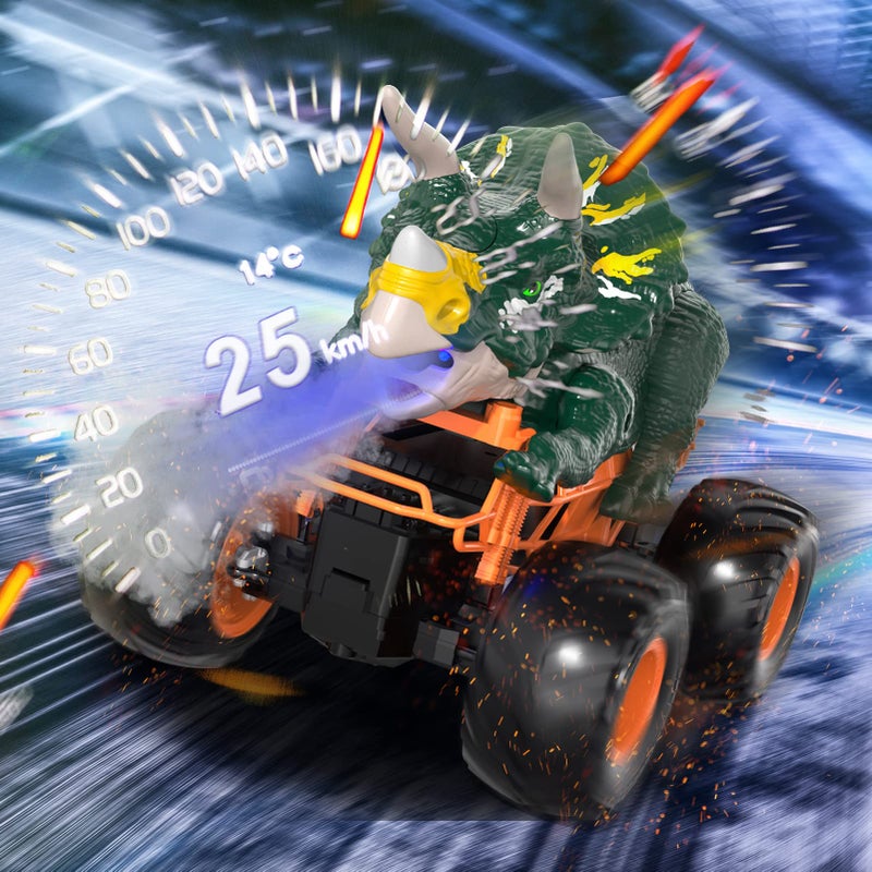 Bennol Remote Control Dinosaur Truck Toys for Kids Boys 35 47 24GHz RC Dino Car Toys with Light Sound  Spray Indoor Outdoor All Terrain Electric RC Monster Car Gifts for 3 4 5 8 10 12 Boys Kids - Image 3