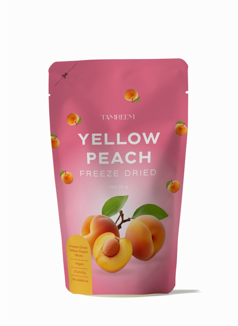 TAMREEM - Tamreem Freeze Dried Yellow Peach Healthy Crunchy Snack -  No Additives -  Vegan 20g - Image 1