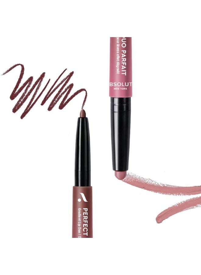 Absolute New York ALD04 Perfect Pair Lip Duo, Fuller and Poutier Lips, Deeper Shade For Lip Contouring, Satin Lipstick and Lip Liner  - Image 2