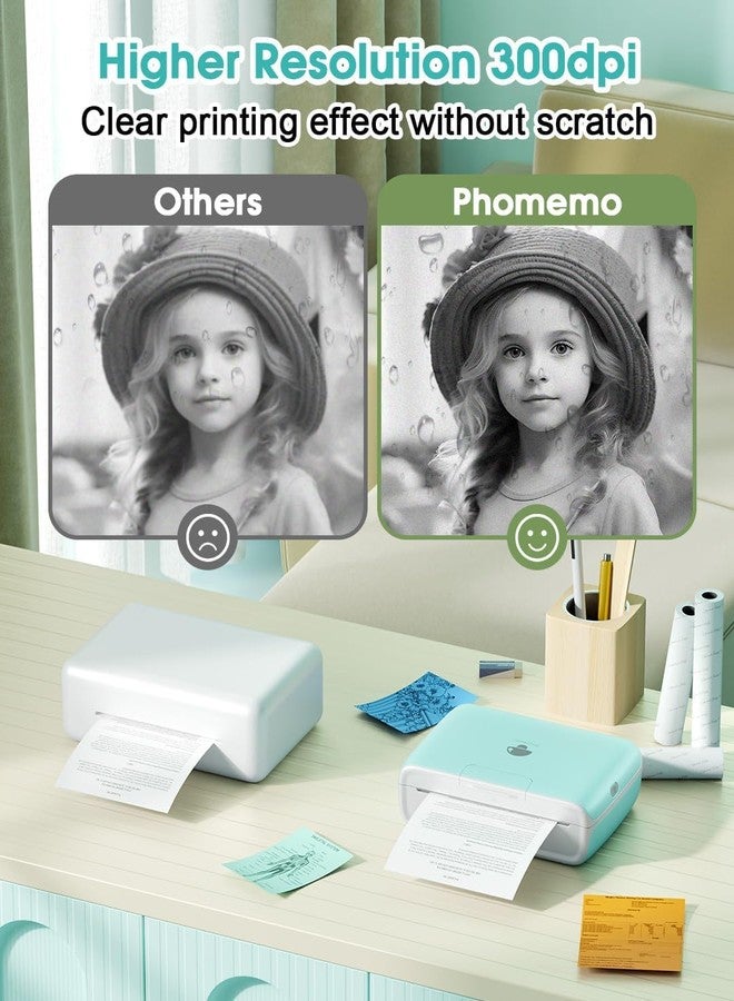 Phomemo M04S Portable Thermal Printer Sticky Note Printer, Bluetooth Label Printer, Support 2/3/4 inch Printing Width, 300 dpi,Compatible with iOS + Android, Suitable for Labels, Notes, documents - Image 3
