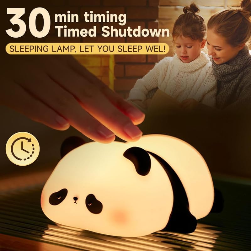 HashWOW® Lying Panda Silicone Night Light - Rechargeable LED Lamp for Kids Bedroom Nursery Baby Room Soft Touch Dimmer - Image 4