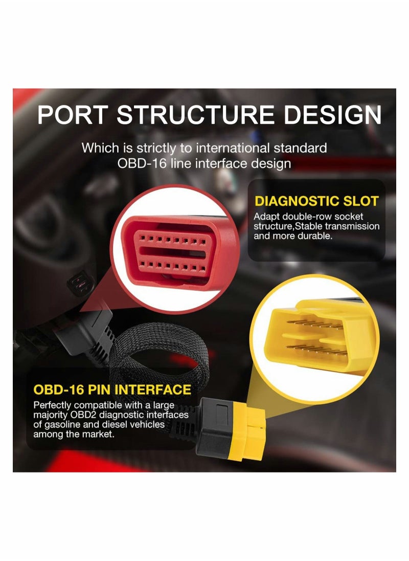 SYOSI OBD2 Extension Cable OBDII Extend Full 16Pin Male to Female for Car OBD Diagnostic Extender Cord Connector Reinforced Nylon Material 60CM/23.6Inch  - Image 4