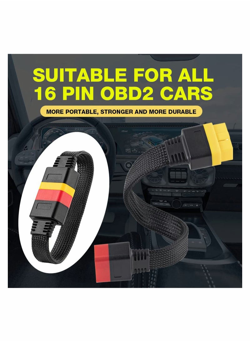SYOSI OBD2 Extension Cable OBDII Extend Full 16Pin Male to Female for Car OBD Diagnostic Extender Cord Connector Reinforced Nylon Material 60CM/23.6Inch  - Image 2