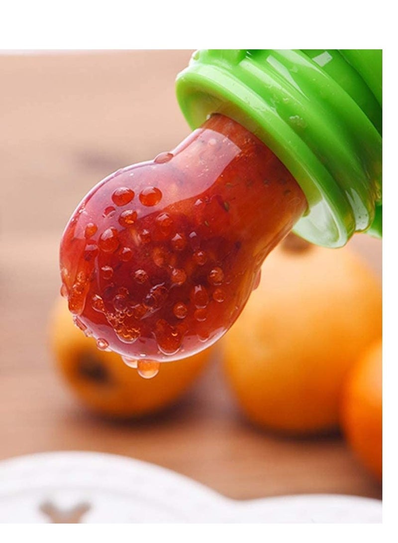 vsell24 1 pc Baby Fresh Fruit and Vegetable Food Feeder Bottle Green Silicone Infant Feeding Pacifier Nibbler for Fruits Vegetables Purees and Teething Relief - Image 4