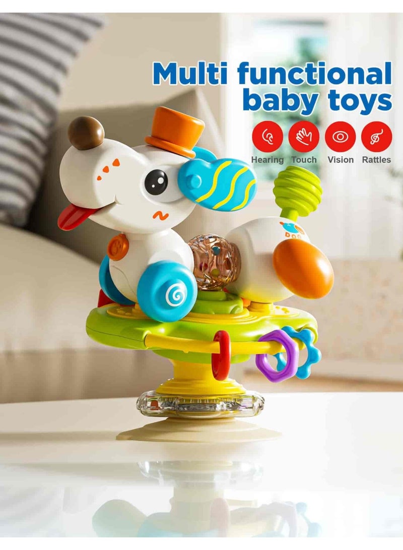 أديلي لعبة كلب موسيقية للأطفال من 6 إلى 18 شهرًا – لعبة حسية تفاعلية بتدوير وسحب وضغط، لتنمية المهارات الحركية الدقيقة، هدية تعليمية مثالية للرضّع - Image 1