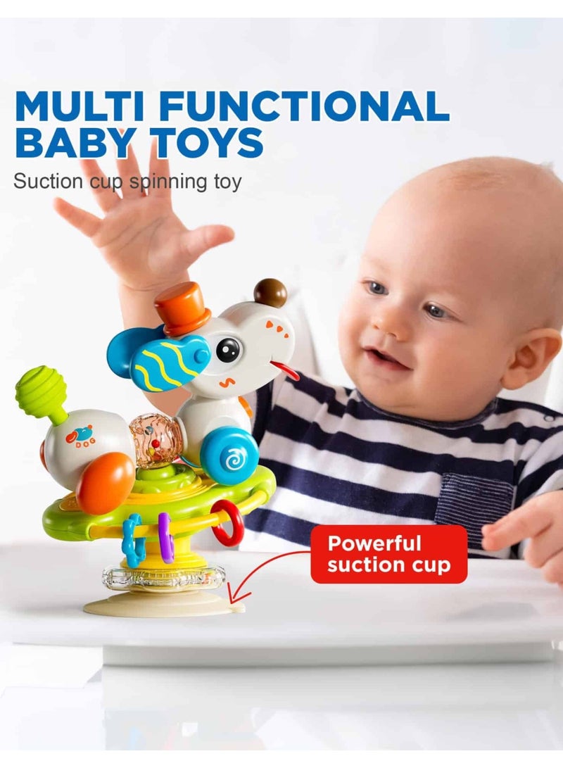 أديلي لعبة كلب موسيقية للأطفال من 6 إلى 18 شهرًا – لعبة حسية تفاعلية بتدوير وسحب وضغط، لتنمية المهارات الحركية الدقيقة، هدية تعليمية مثالية للرضّع - Image 2