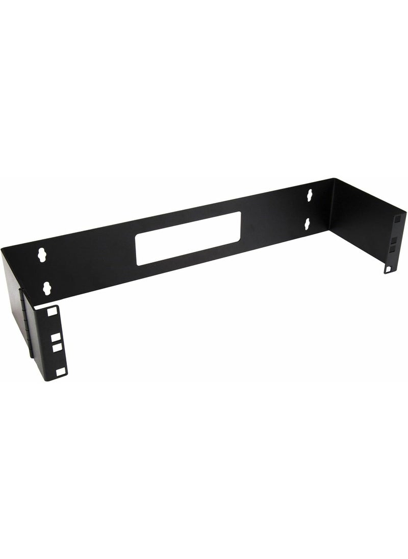StarTech StarTechcom 2U Hinged Wall Mount Patch Panel Bracket  6 inch Deep  19 Patch Panel Swing Rack for Shallow Network Equipment 22lbs WALLMOUNTH2 Black  - Image 1