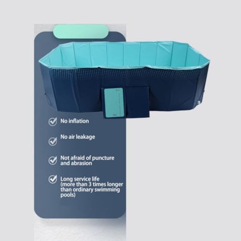 Thickened Foldable Pool for Outdoor Backyard Use, PVC Material, Blue, Wear Resistant and Portable 2.1m - Image 2