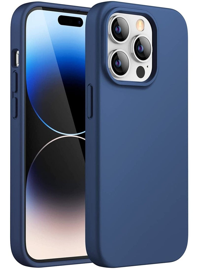 Silicone Case for iPhone 14 Pro 6.1-Inch, Silky-Soft Touch Full-Body Protective Phone Case, Shockproof Cover with Microfiber Lining (Cobalt Blue) - Image 1