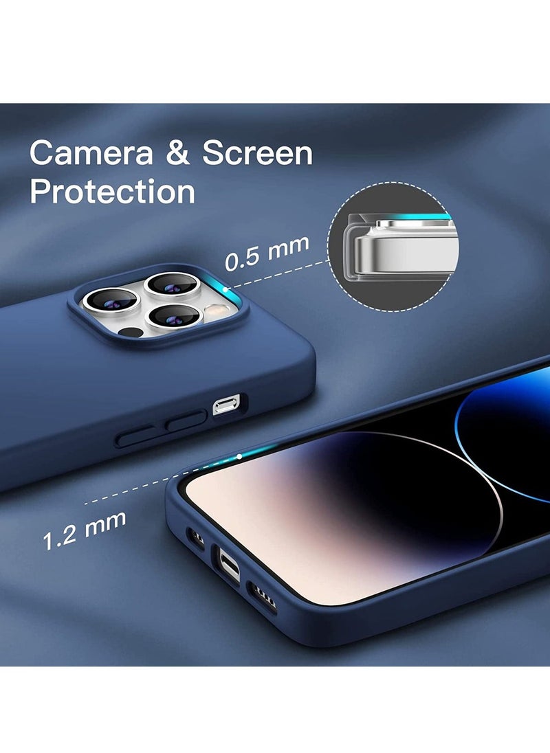 Silicone Case for iPhone 14 Pro 6.1-Inch, Silky-Soft Touch Full-Body Protective Phone Case, Shockproof Cover with Microfiber Lining (Cobalt Blue) - Image 3