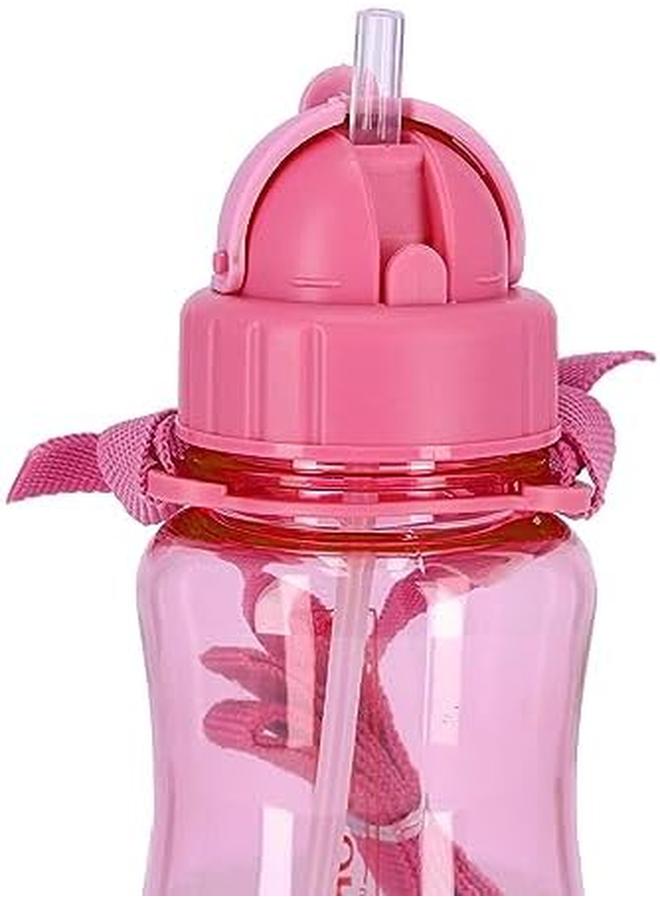 Royalford Rf7581Pn 500 Ml Water Bottle Kids Water Bottle Toddler Water Bottle With Bendy Straw Portable With Hanging Loop Flip Top Spill Free Baby Sippy  - Image 2