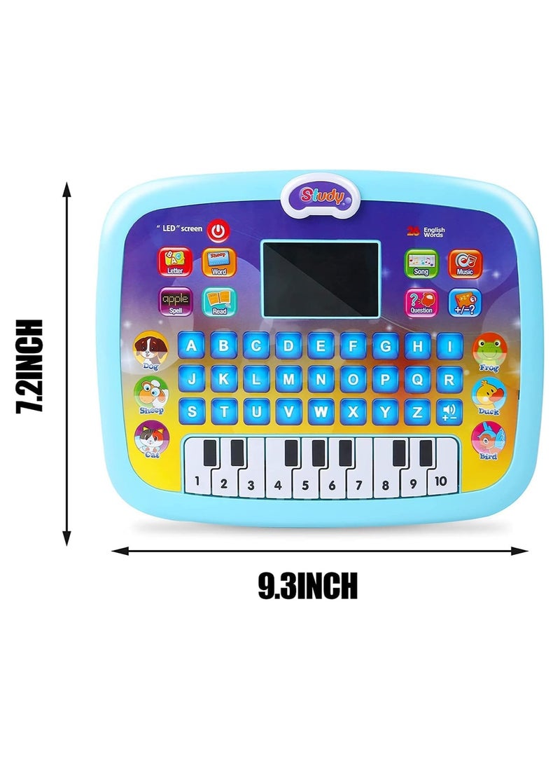 Intelligence Book English Letters & Words Learning Sound Book Fun Educational Toys, Activities with Numbers, Shapes, Animals Phonetic Learning Book for Toddlers. (Blue/Green)  - Image 3