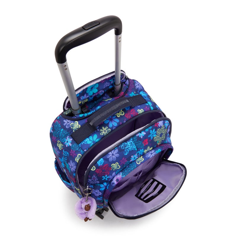 Kipling  New Zea Dark Flwr Stamp Large Wheeled Backpack with Laptop Compartment I4674-4FM - Image 3