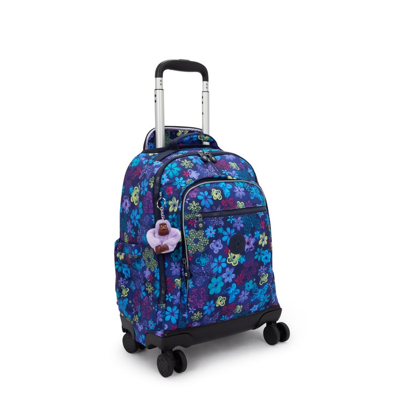 Kipling  New Zea Dark Flwr Stamp Large Wheeled Backpack with Laptop Compartment I4674-4FM - Image 5