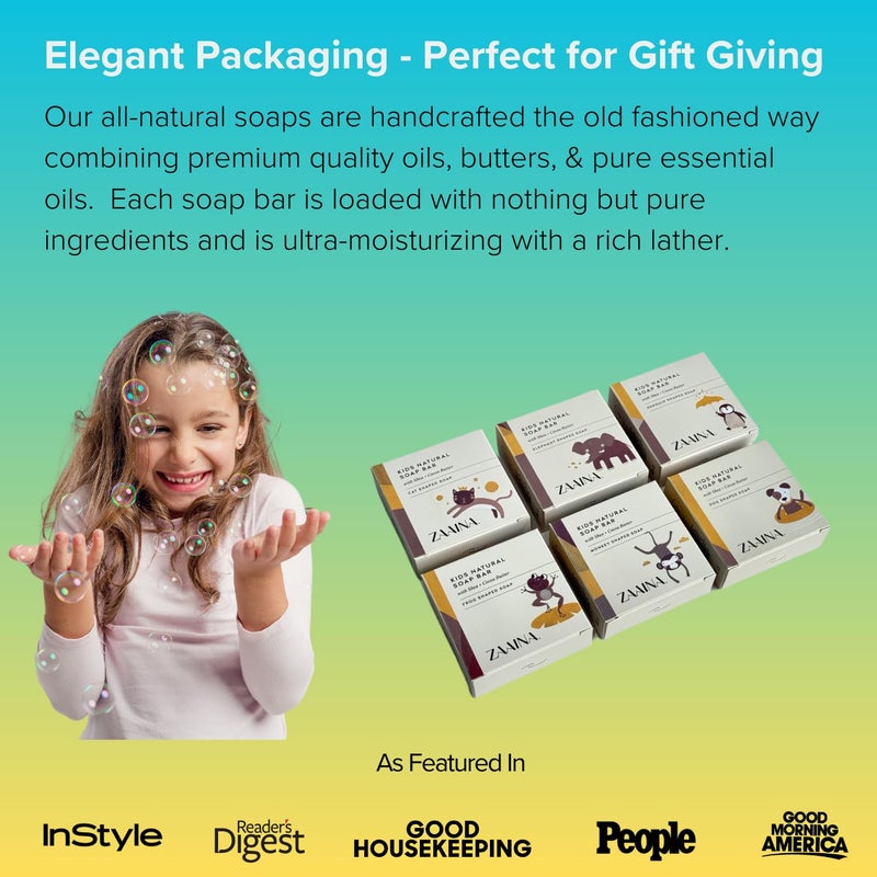 ZAAINA Natural Kids Soap - Christmas Stocking Stuffers for Kids, Fun Bath Time for Children - Unique Cute Animal Shape Soaps for Boys Girls, Handmade Body Soaps - Gentle on Sensitive Skin - Set of 6 - Image 5