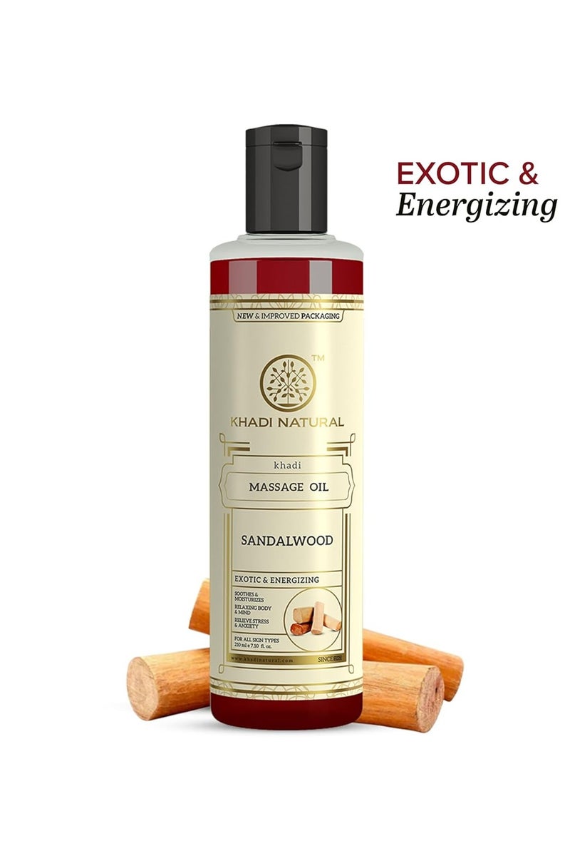 كادي نيتشورال زيت تدليك خادي بخشب الصندل الطبيعي | مُخفِّف للتوتر، فوائد العلاج بالروائح | يُسكِّن الآلام والأوجاع | مناسب لجميع أنواع البشرة | ٢١٠ مل - Image 4