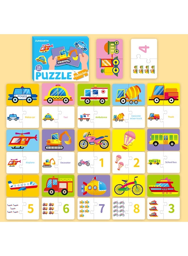 1-Piece Toddler Matching Puzzle Cards, Early Educational Matching Game for Preschool Learning, Fine Motor Skills & Concentration Training Toy, Animal & Number Recognition Flash Cards for Kids Ages 2-4