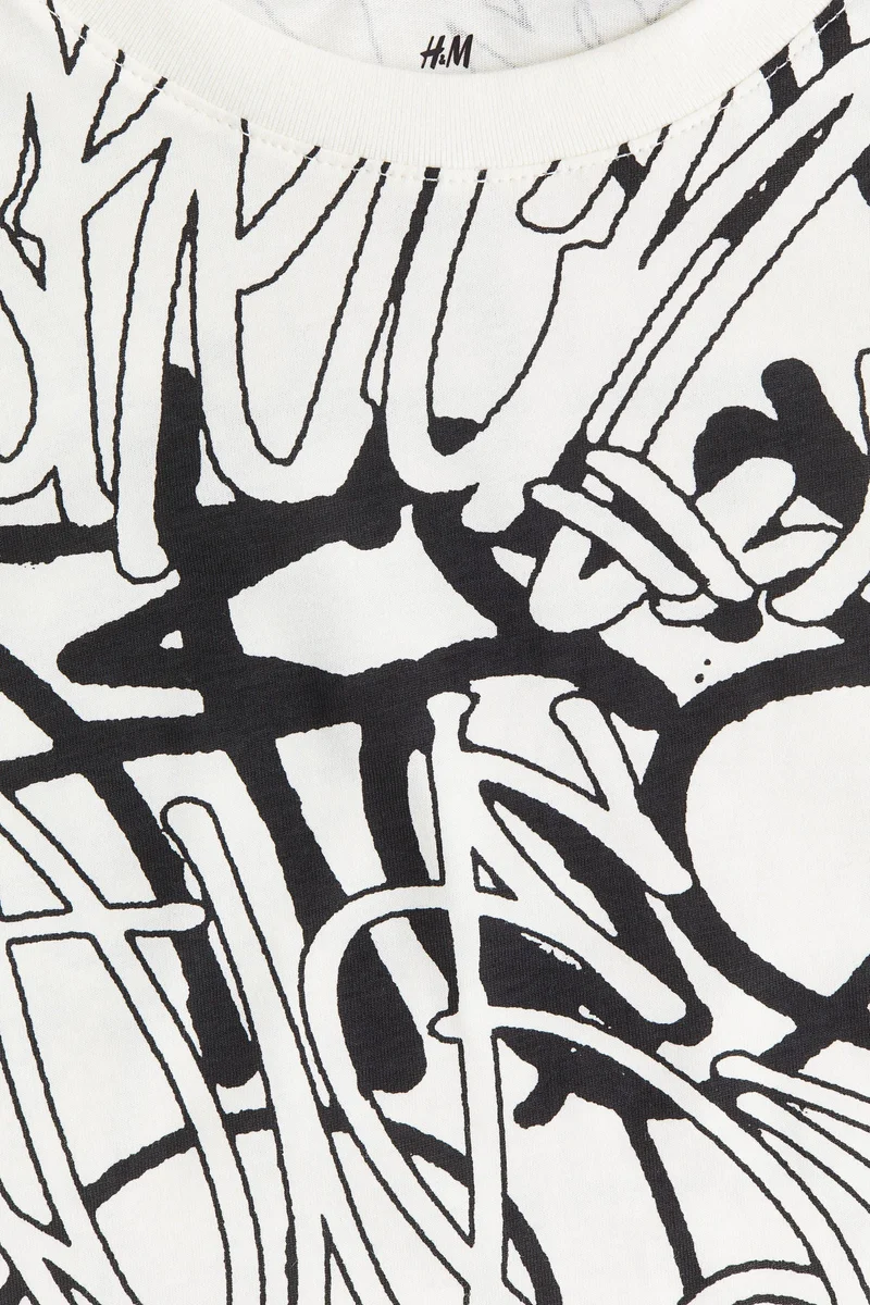 اتش اند ام تيشيرت قطن مطبوع