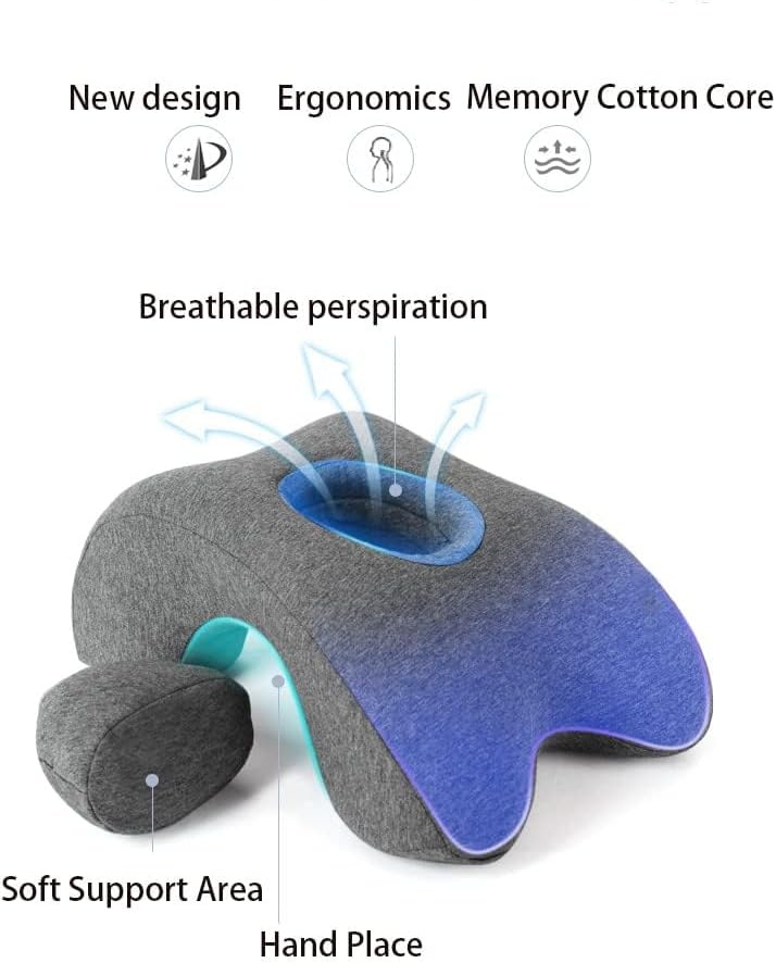 Fcare Memory Foam Desk Pillow for Napping and Travel - Comfortable Wedge Design - Image 4