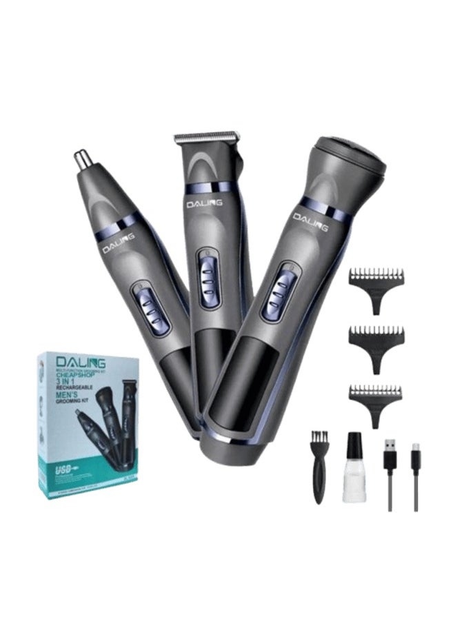 Daling DL-9205 3-in-1 Body Trimmer for Men,ShowerProof Body Shaver Groomer for Sensitive Areas, Safe All-in-One Style Kit for Body, Underarms, Beard, Face, Nose Hair  - Image 2
