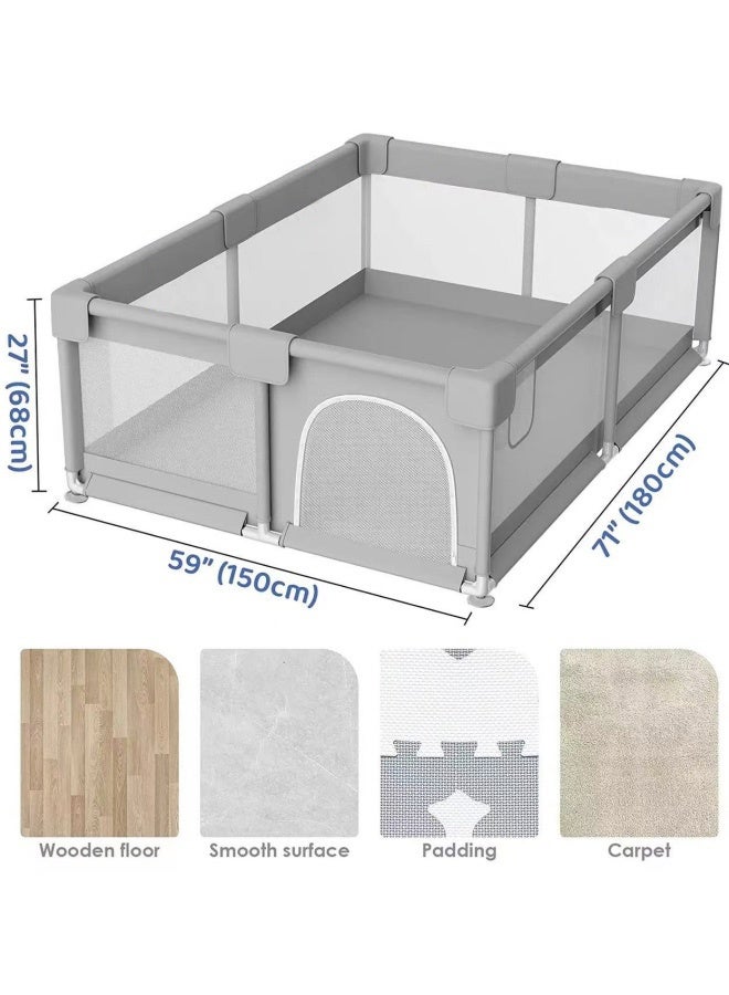 Baby Playpen 180*150cm,Play Pens for Babies and Toddlers Baby Fence Baby Play Yards for Indoor  Outdoor with Breathable Mesh Anti-Fall Playpen (لعب الأقلام للأطفال والرضع) - Image 4
