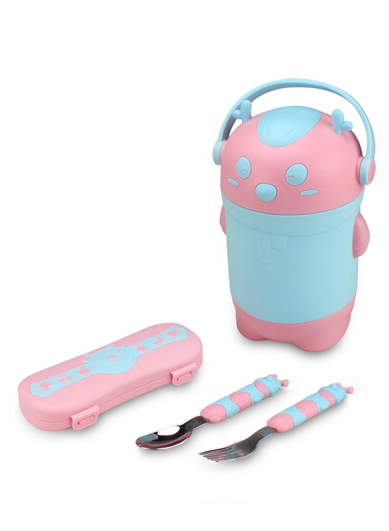 اي ديد حافظة طعام للأطفال، شكل غزال جميل خالٍ من مادة BPA، يتضمن 3 أوعية، 220 ملم، 400 ملم، 400 ملم، مصنوع من الفولاذ المقاوم للصدأ SUS 304، مصنوع من مواد آمنة للأطفال - Image 1