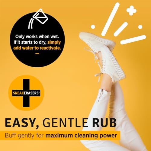 SneakERASERS Sole & Sneaker Cleaner, Premium Shoe Cleaner for Sneakers, Dual-Sided Sponges, Effective for Tennis Shoes & Women Men Sneakers, Gentle Rub Design Cleaner Kit, 20 Pack - Image 4