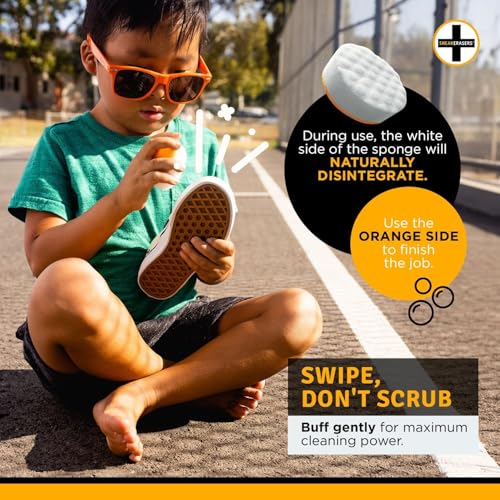 SneakERASERS Sole & Sneaker Cleaner, Premium Shoe Cleaner for Sneakers, Dual-Sided Sponges, Effective for Tennis Shoes & Women Men Sneakers, Gentle Rub Design Cleaner Kit, 20 Pack - Image 2