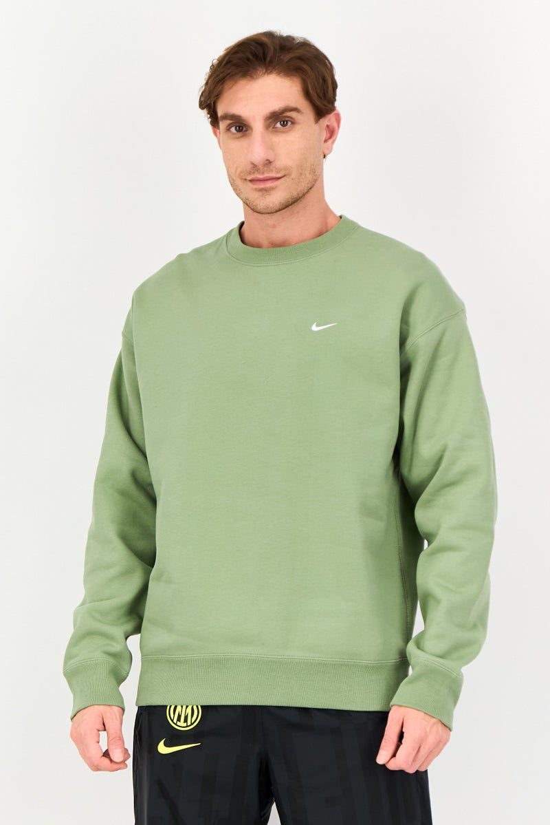 Nike سويت شيرت خارجي بأكمام طويلة فضفاضة للرجال، زيتوني - Image 1