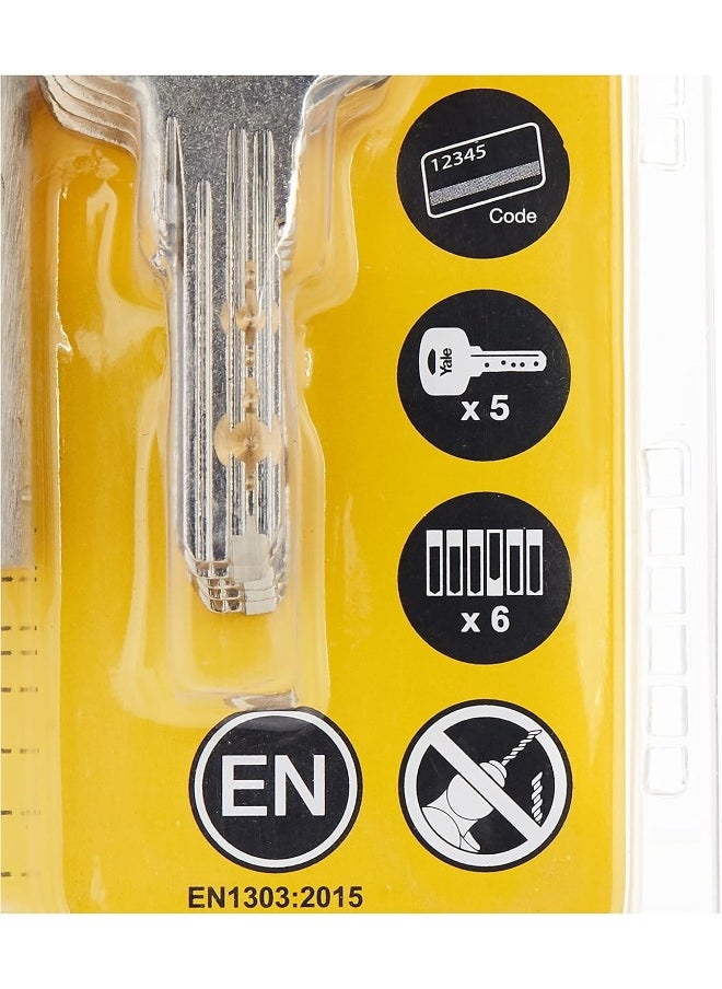 Yale Yale 1000 Series Double Euro Profile Cylinder Dimple Key 30+30, Polished Brass  - Image 4