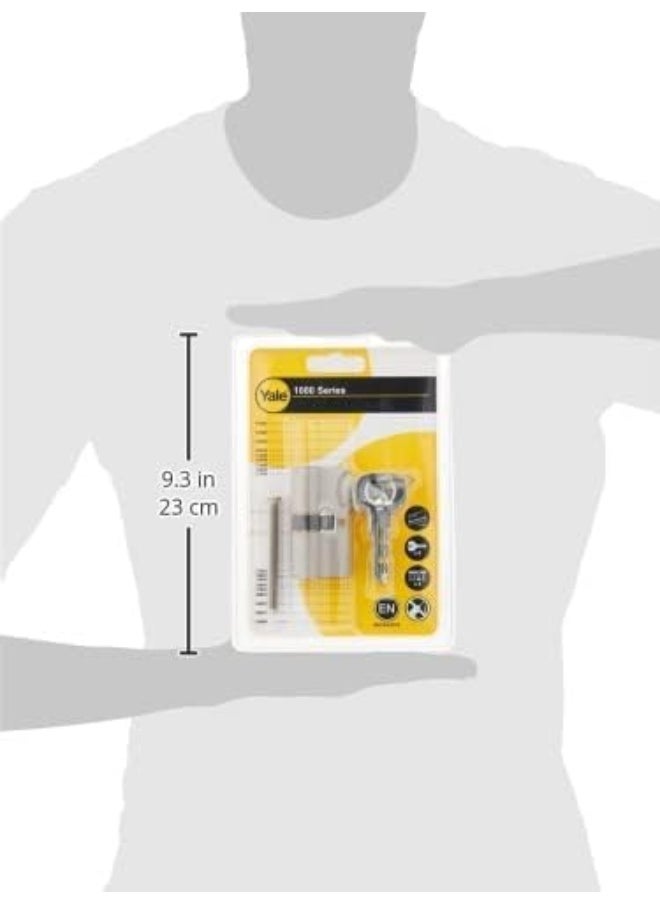 Yale Yale 1000 Series Double Euro Profile Cylinder Dimple Key 30+30, Polished Brass  - Image 5
