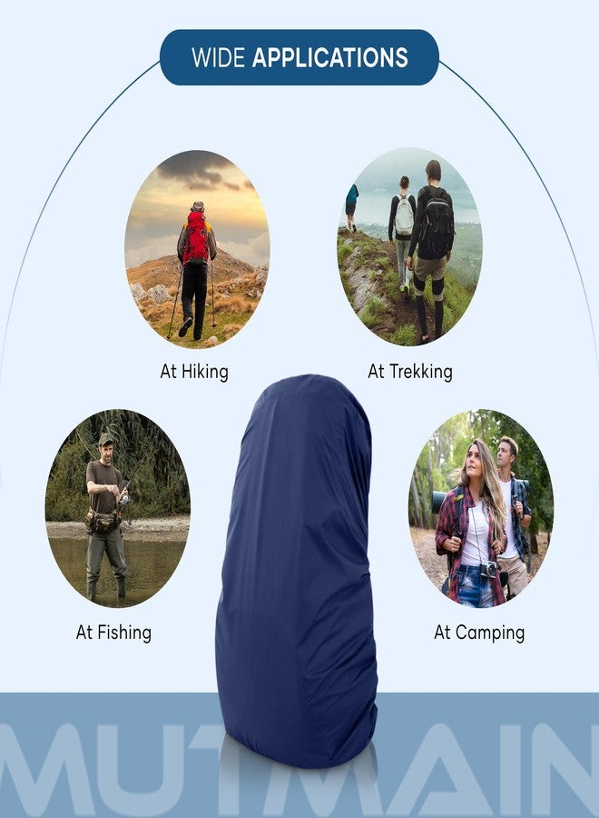 MUTMAIN Waterproof 55L to 75L Rain Cover for Rucksack Backpack Bag, Suitable Bags for Hiking, Camping & Trekking XL Bag, Two Side Adjustable Buckle and Elastic Protect from Rain and dust, Navy blue - Image 5