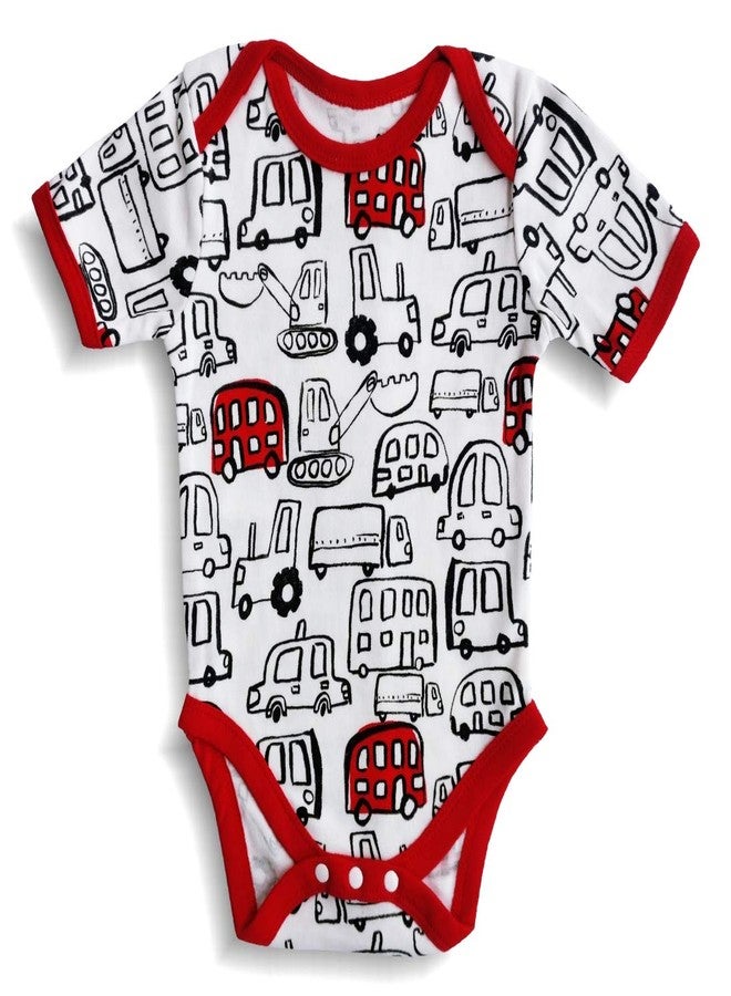Minicult Cotton Baby Half Sleeves Rompers with Colorfull Prints (Pack of 3) (Multicolor)(0 to 3 Months) - Image 3