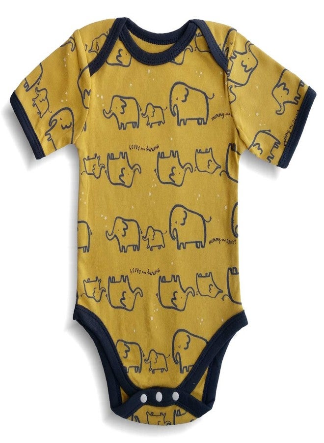Minicult Cotton Baby Half Sleeves Rompers with Colorfull Prints (Pack of 3) (Multicolor)(0 to 3 Months) - Image 5