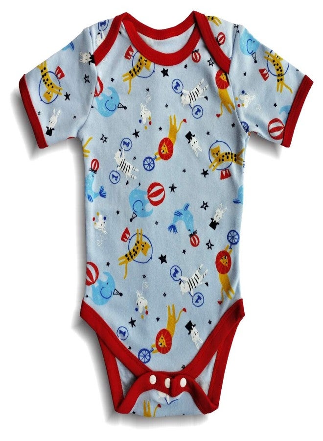 Minicult Cotton Baby Half Sleeves Rompers with Colorfull Prints (Pack of 3) (Multicolor)(0 to 3 Months) - Image 4