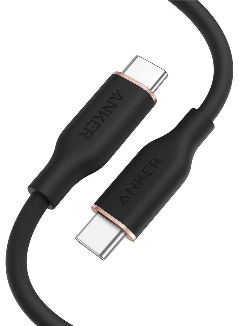 PowerLine III Flow, USB C to USB C Cable 100w, USB 2.0 for MacBook Pro 2020, iPad Pro 2020, iPad Air, Galaxy S20, Pixel, Switch, LG Black  - Image 1