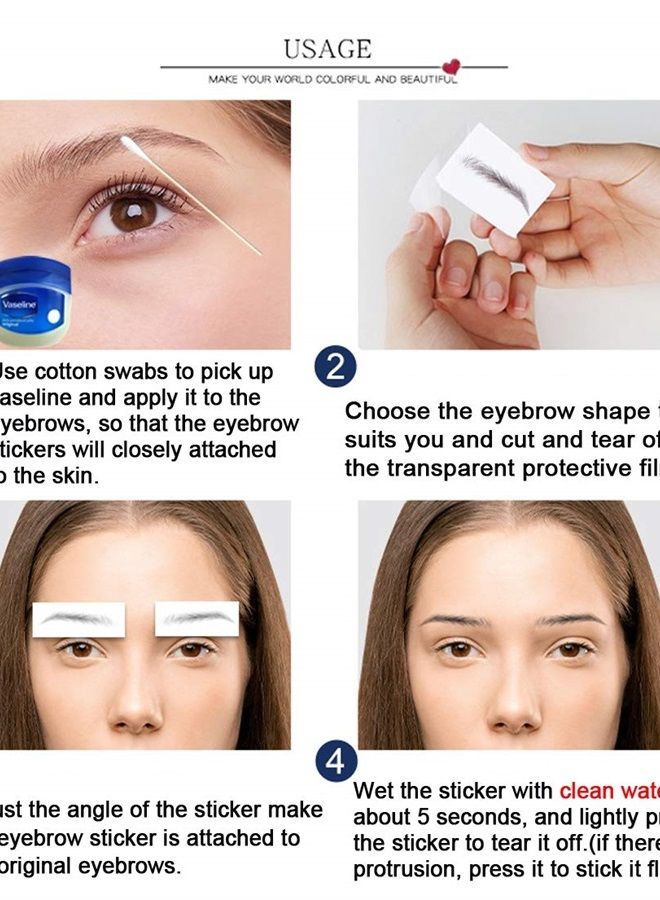 Aaiffey 4D Hair-like Authentic Eyebrows, Brown Imitation Ecological Lazy Natural Tattoo Eyebrow Stickers Waterproof for Woman Makeup Tool 10 Pcs - Image 4