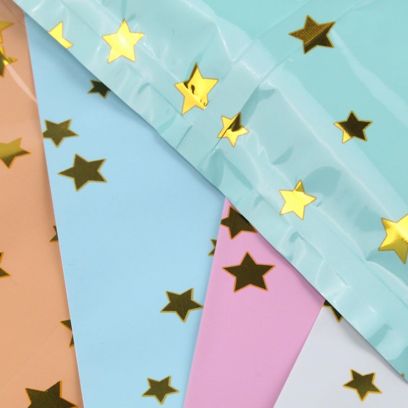 saizone 25 Party Favor Bags for Kids Birthdays, Goodie Candy Bags in 5 Colors with Star Pattern - Image 3