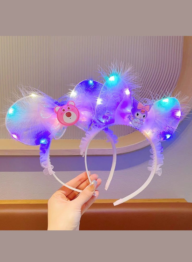 Children's Luminous Mesh Headband, Princess Elsa Headband, Girl Super Fairy Headband, Baby Headband Blue - Image 2