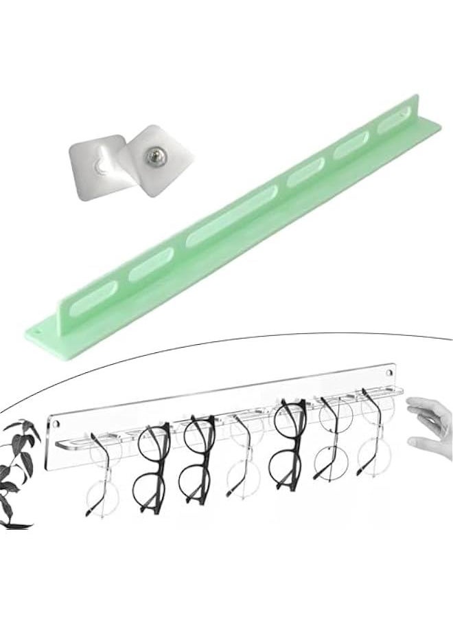 Glasses Holder, Eyewear Display Rack Hanger, Wall Mounted,Acrylic Sunglasses Organizer for Entryway Shelf Wardrobe Door, Green